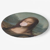 Mona Lisa Blasst Pink Bubble gum Pappteller (Schrägansicht)