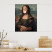 Mona Lisa Blasst Pink Bubble gum Poster (Küche)