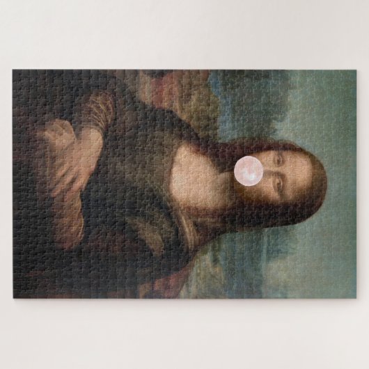 Mona Lisa Blasst Pink Bubble gum Puzzle (Horizontal)