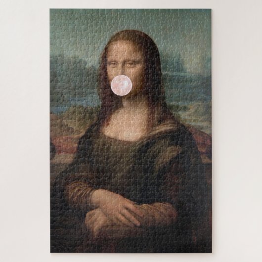 Mona Lisa Blasst Pink Bubble gum Puzzle (Vertikal)