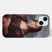 Mona Lisa bläst ein graues Kaugummi Case-Mate iPhone Hülle (Rückseite (Horizontal))