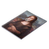 Mona Lisa bläst ein graues Kaugummi Notizblock (Linke Seite)