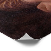 Mona Lisa bläst ein graues Kaugummi Poster (Ecke)