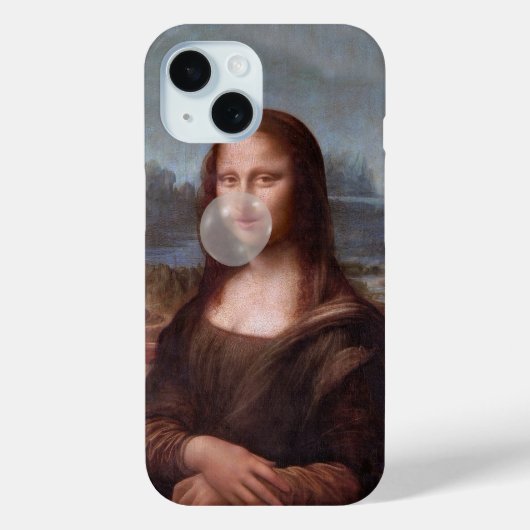 Mona Lisa bläst graues Kaugummi Case-Mate iPhone Hülle (Rückseite)