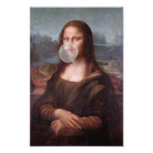 Mona Lisa bläst graues Kaugummi Fotodruck (Vorne)