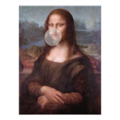 Mona Lisa bläst graues Kaugummi Fotodruck (Vorne)