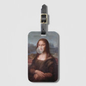 Mona Lisa bläst graues Kaugummi Gepäckanhänger (Vorderseite Vertikal)