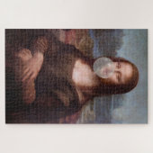Mona Lisa bläst graues Kaugummi Puzzle (Horizontal)