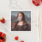 Mona Lisa bläst graues Kaugummi Serviette (Beispiel)