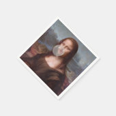 Mona Lisa bläst graues Kaugummi Serviette (Ecke)