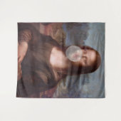 Mona Lisa bläst großen Kaugummi  Wandteppich (Vorderseite (Horizontal))