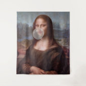 Mona Lisa bläst großen Kaugummi  Wandteppich (Vorderseite)