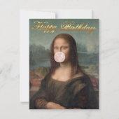Mona Lisa bläst rosa Kaugummi (Vorderseite)