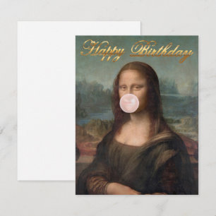 Mona Lisa bläst rosa Kaugummi