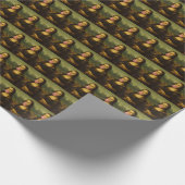 Mona Lisa bläst rosa Kaugummi Geschenkpapier (Ecke)