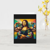 Mona Lisa Bodybuilding Funny Geschenk 2 Karte (Gelbe Blume)