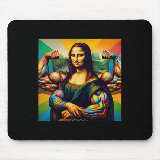Mona Lisa Bodybuilding Funny Geschenk 2 Mousepad (Vorne)