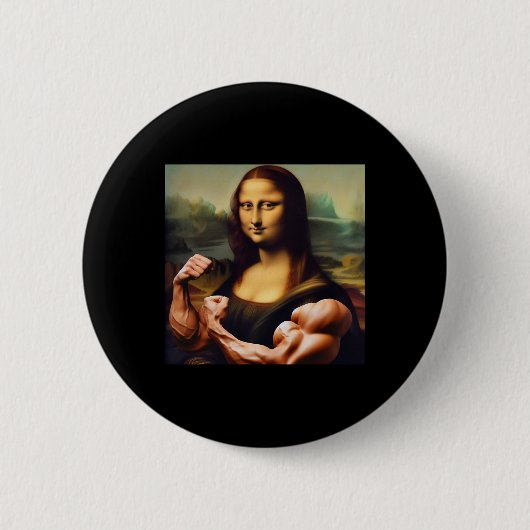 Mona Lisa Bodybuilding Funny Geschenk 3 Button (Vorderseite)
