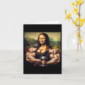 Mona Lisa Bodybuilding Funny Gift 5 Karte (Gelbe Blume)