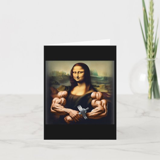 Mona Lisa Bodybuilding Funny Gift 6 Karte (Vorderseite)