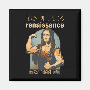 Mona Lisa Bodybuilding Muscle Gym Weightlift Wo Magnet