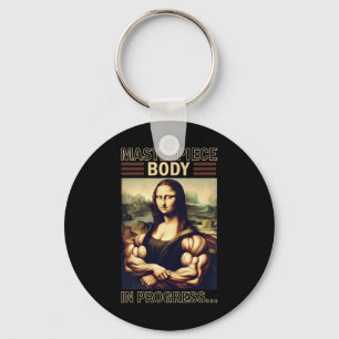 Mona Lisa Bodybuilding Muscle Gym Weightlift Wo Schlüsselanhänger