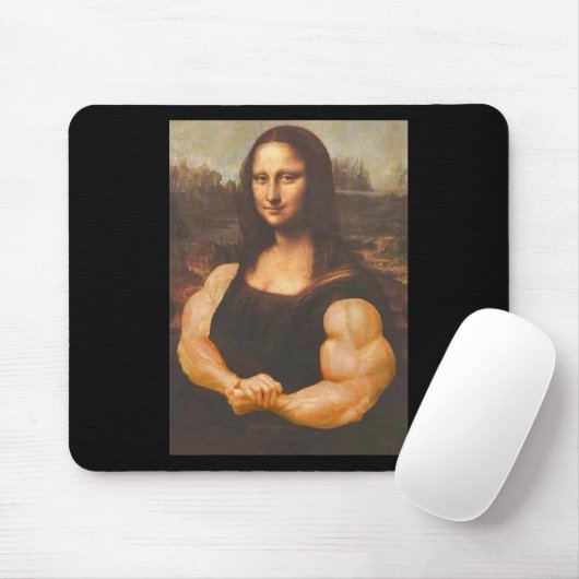 Mona Lisa Bodybuilding Muscle Gym Workout Outfits Mousepad (Mit Mouse)