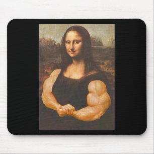 Mona Lisa Bodybuilding Muscle Gym Workout Outfits Mousepad