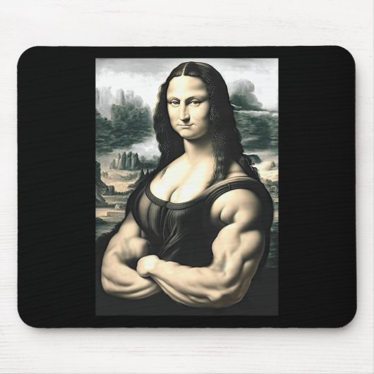 Mona Lisa Bodybuilding Parody Leonardo Da Vinci Me Mousepad (Vorne)