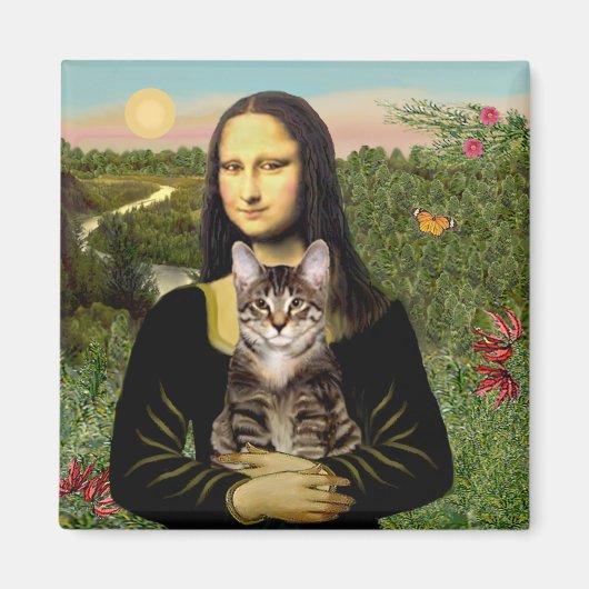 Mona Lisa - Brown Tabby Tiger cat Magnet (Vorne)