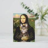 Mona Lisa - Brown Tabby Tiger cat Postkarte (Stehend Vorderseite)