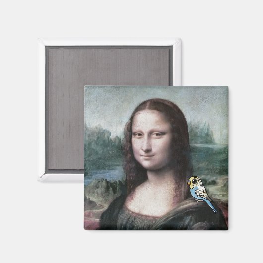 Mona Lisa & Budgies Magnet (Vorderseite/Rückseite)