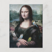 Mona Lisa & Budgies Postkarte (Vorderseite)