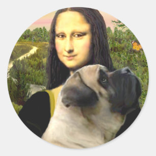 Mona Lisa - Bullmastiff #1 Runder Aufkleber