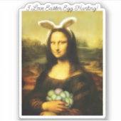 Mona Lisa Bunny Ears Easter Aufkleber (Vorderseite)