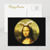 Mona Lisa Bunny Oars Ostera Feiertagspostkarte (Vorne/Hinten)