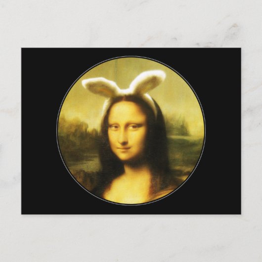 Mona Lisa Bunny Oars Ostera Feiertagspostkarte (Vorderseite)