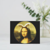 Mona Lisa Bunny Oars Ostera Feiertagspostkarte (Stehend Vorderseite)