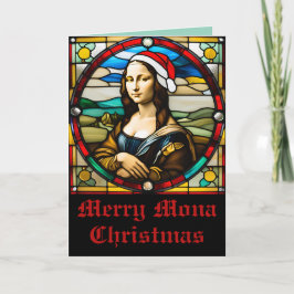 Mona Lisa Buntglas Weihnachten Karte