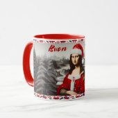 Mona Lisa Buon Natale Weihnachtsklassische Tasse, Tasse (Vorderseite Links)