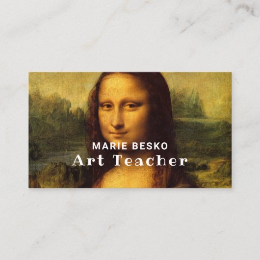 Mona Lisa By Leonardo Da Vinci, Art Teacher Visitenkarte (Vorderseite)