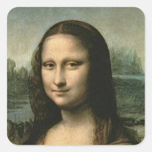 Mona Lisa, c.1503-6 Quadratischer Aufkleber