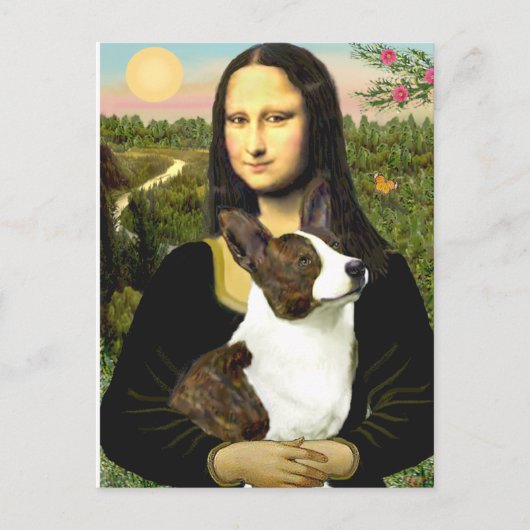 Mona Lisa - Cardigan Welsh Corgi Postkarte (Vorderseite)