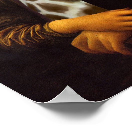 Mona Lisa Cares über Giraffen Poster (Ecke)