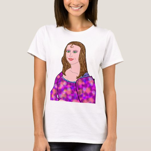 Mona Lisa Cartoon Image T-Shirt (Vorderseite)