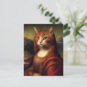 Mona Lisa Cat Postkarte (Stehend Vorderseite)