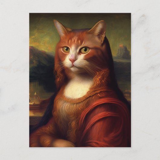 Mona Lisa Cat Postkarte (Vorderseite)
