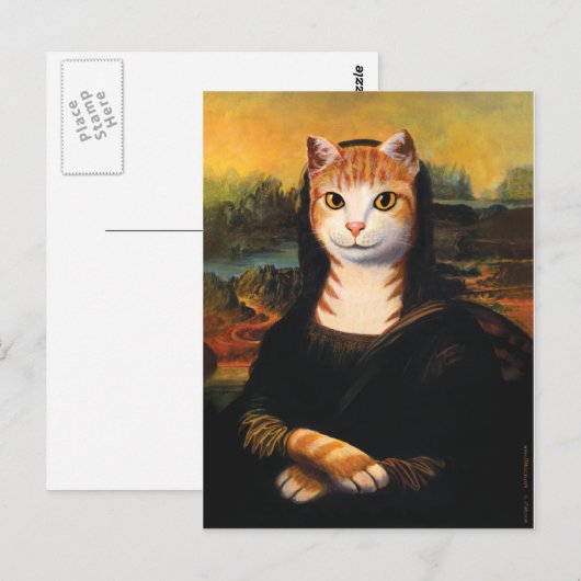 Mona Lisa Cat Postkarte (Vorne/Hinten)