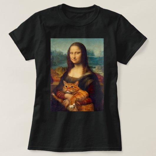 Mona Lisa + Cat T - Shirt T - Shirt (Design vorne)