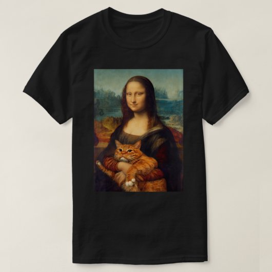 Mona Lisa + Cat T - Shirt T - Shirt (Design vorne)